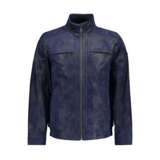 Blauw nubuck lederen jack DNR Est.1860