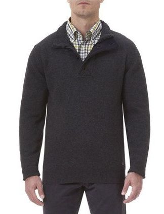 Barbour rits trui met elbow patch Charcoal heren