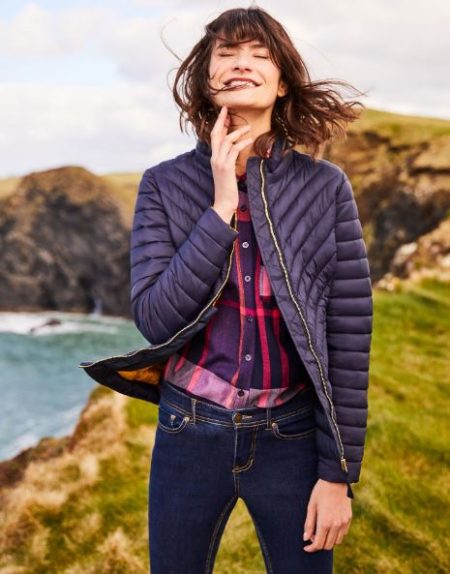 Joules dames Elodie Chevron Quilted Jack MARNAVY